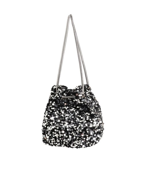 LAGUNAMOON（ラグナムーン）の「LADYスパンコールバッグ（ハンドバッグ・レディース・ブラック/シルバー・F）」の5枚目の写真