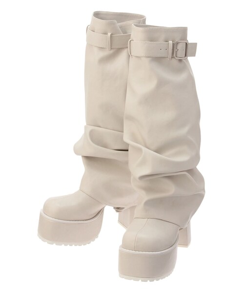 EVRIS（エヴリス）の「2WAYサボ&カバーブーツ（ブーツ・レディース・ホワイト/ブラック・S/M/L）」の4枚目の写真