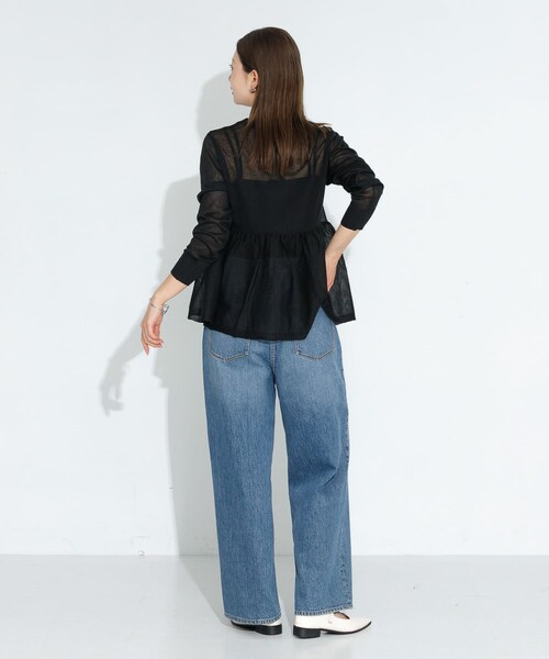 URBAN RESEARCH Sonny Label（アーバンリサーチサニーレーベル）の「シアーペプラムニットカーディガン（カーディガン/ボレロ・レディース・ライトグレー/バター/ブラック・FREE）」の11枚目の写真