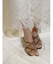 MERCURYDUO | 変形ヒールクロスメッシュサンダル(サンダル)