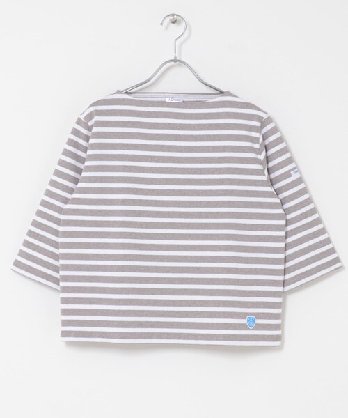 URBAN RESEARCH DOORS（アーバンリサーチドアーズ）の「ORCIVAL　SHORT LENGTH BOAT NECK PULLOVER（Tシャツ/カットソー・レディース・EC×MARINE/BROW×WHI/BROW×ELA/EC×BON・2）」の13枚目の写真