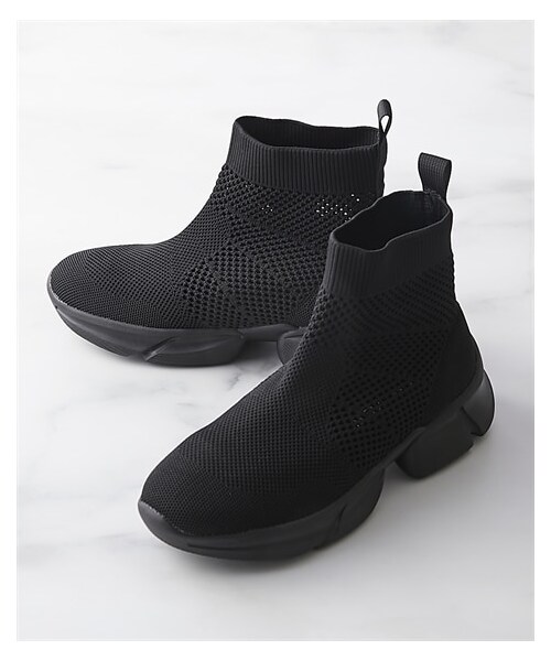 nissen（ニッセン）の「【ゆったり幅広】軽量ニットブーツ（ワイズ４Ｅ）（ブーツ・メンズ・黒/ダークブラウン/ダークグレー/グレージュ・M=23.0~23.5cm/4E/L=24.0~24.5cm/4E/LL=25.0~25.5cm/4E/3L=26.0~26.5cm/4E）」の6枚目の写真