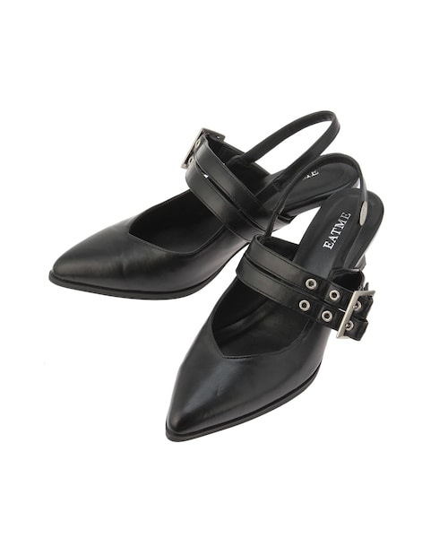EATME（イートミー）の「ベルテッドミュールパンプス（パンプス・レディース・ブラック/ブルー・S/M/L）」の3枚目の写真