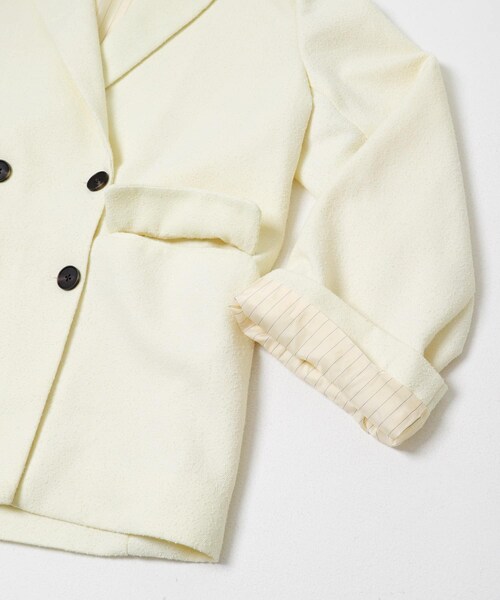 SENSE OF PLACE by URBAN RESEARCH（センスオブプレイスバイアーバンリサーチ）の「ワイドスリーブオーバージャケット（テーラードジャケット・レディース・CHARCOAL/IVORY/BEIGE・One）」の7枚目の写真