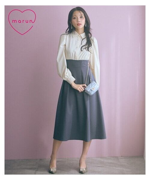 ＜大きいサイズ＞ブラウスドッキングワンピース marun