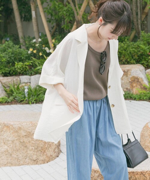 ITEMS URBANRESEARCH（アイテムズ アーバンリサーチ）の「シアードルマンジャケット（テーラードジャケット・レディース・WHT/BLK/BRN/CHK・FREE/Free）」の8枚目の写真