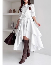 dazzlin | リボンディティールイレヘムシャツワンピース(ワンピース)