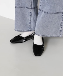 SENSE OF PLACE by URBAN RESEARCH | シャイニーギャザーフラットシューズ(パンプス)