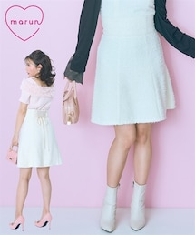 marun | ＜大きいサイズ＞ツイードショート丈スカート marun(スカート)
