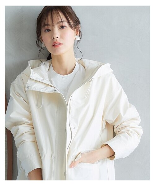 nissen（ニッセン）の「大きいサイズ　マウンテンパーカー　miclat（ジャケット/アウター・レディース・アイボリー/黒・L/LL/3L/4L/5L/6L/8L/10L）」の3枚目の写真