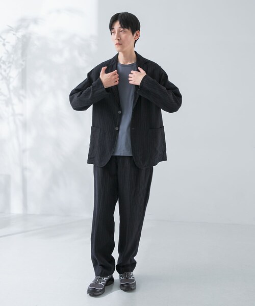 URBAN RESEARCH(アーバンリサーチ)の「『セットアップ対応』new basic Wool/Linen jacket(テーラードジャケット・メンズ・NAVY ST/CHARCOAL・M/L/XL)」の12枚目の写真