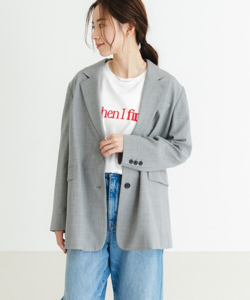 URBAN RESEARCH（アーバンリサーチ）の「スーパー100ウールジャケット（テーラードジャケット・レディース・GRAY/BLACK・FREE）」の18枚目の写真