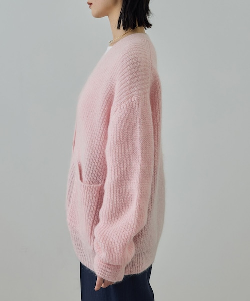 ROPE'（ロペ）の「スーパーキッドモヘヤVネックカーディガン/イージーケア（カーディガン/ボレロ・レディース・ピンク系/チャコール・F）」の20枚目の写真