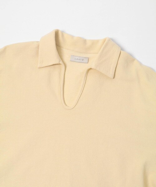 LAATO（ラート）の「open collared tee（Tシャツ/カットソー・レディース・クリーム/モス/スカイ・Free）」の11枚目の写真