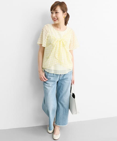 URBAN RESEARCH ROSSO（アーバンリサーチロッソ）の「ギンガムシャツTシャツ（シャツ/ブラウス・レディース・BLACK/BLUE/YELLOW・FREE）」の6枚目の写真