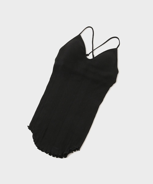 ROPE'(ロペ)の「【HAKUJI(ハクジ)】RANDOM RIB BRA CAMISOLE|ランダムリブ×ブラデザインキャミソール(キャミソール・レディース・ブラック/モスグリーン・F)」の1枚目の写真