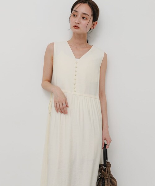 SENSE OF PLACE by URBAN RESEARCH（センスオブプレイスバイアーバンリサーチ）の「2wayウエストギャザーワンピース（ワンピース・レディース・BLACK/IVORY/ORANGE・COMPACT/One）」の5枚目の写真