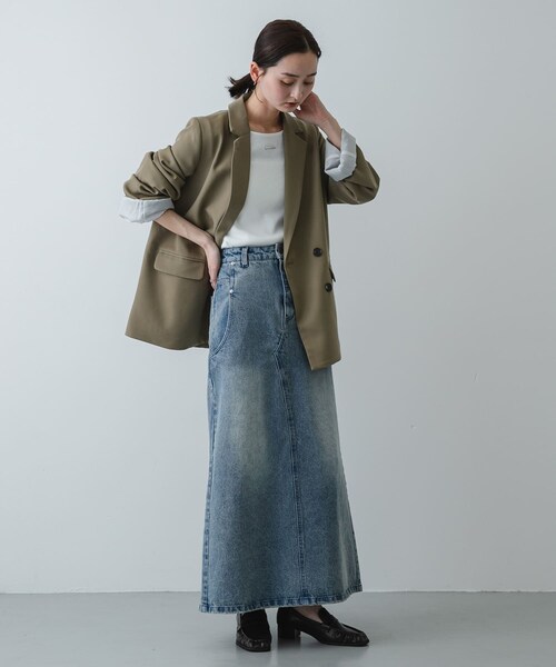 SENSE OF PLACE by URBAN RESEARCH（センスオブプレイスバイアーバンリサーチ）の「セミフレアデニムスカート（デニムスカート・レディース・BLACK/D.INDIGO・S/M）」の15枚目の写真