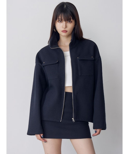 MURUA（ムルーア）の「スタンドZIPブルゾン【セット販売対象】（ブルゾン・レディース・アイボリー/グレー/ネイビー・F）」の22枚目の写真