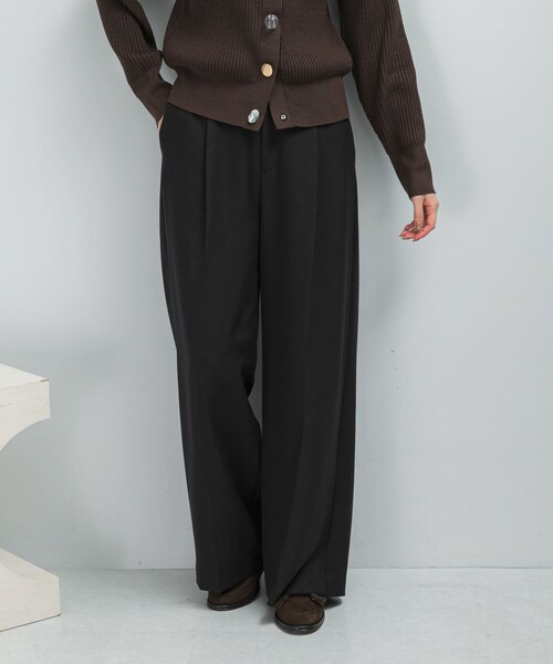 URBAN RESEARCH ROSSO（アーバンリサーチロッソ）の「イージーケアタックイージーパンツ（その他パンツ・レディース・OFF/BABY PINK/BLACK・36/38）」の2枚目の写真