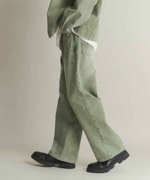 SENSE OF PLACE by URBAN RESEARCH（センスオブプレイスバイアーバンリサーチ）の「ツイストデニムワイドパンツ（デニムパンツ・メンズ・GREEN/L.INDIGO・M/L）」の8枚目の写真