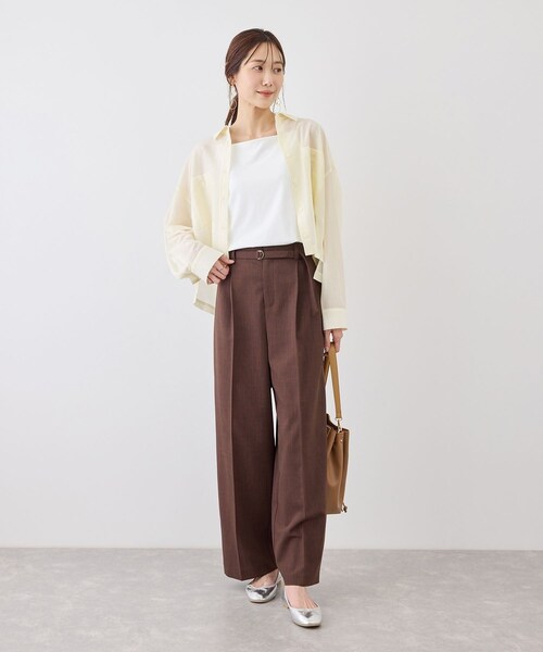 ROPE' PICNIC（ロペピクニック）の「キャミソール/接触冷感・抗菌防臭（キャミソール・レディース・ブラック/ホワイト/ダークブラウン・F）」の10枚目の写真