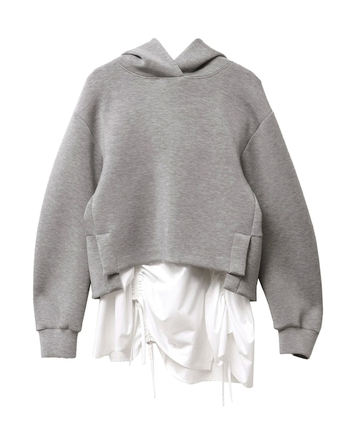 ELENDEEK（エレンディーク）の「DRAWSTRING BL SET HOODIE（パーカー・レディース・グレー/ブラック/ブラウン・F）」の2枚目の写真