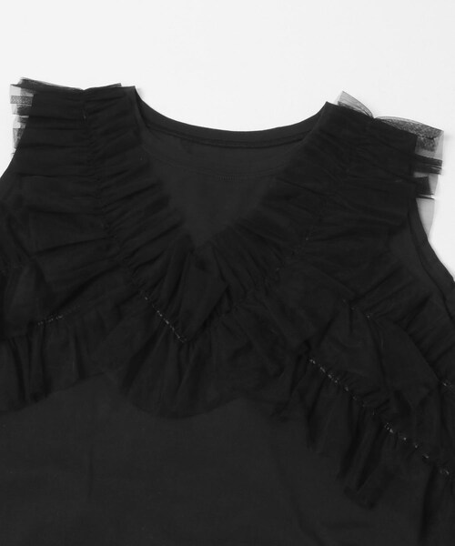 SENSE OF PLACE by URBAN RESEARCH(センスオブプレイスバイアーバンリサーチ)の「フリルデザインカットトップ(Tシャツ/カットソー・レディース・OFF WHITE/BLACK/BEIGE・One)」の18枚目の写真