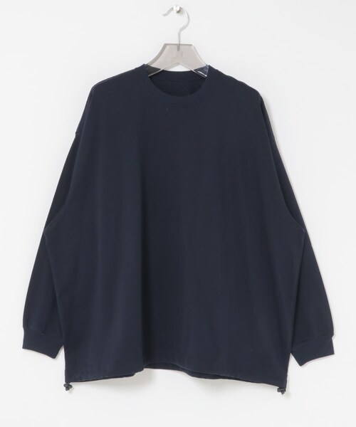 URBAN RESEARCH（アーバンリサーチ）の「dDdDdDd　BIG DRAWSTRING LONG-SLEEVE T-SHIRTS（Tシャツ/カットソー・メンズ・WHITE/BLACK/NAVY/M.GRAY・S/M/L/XL/XXL）」の4枚目の写真