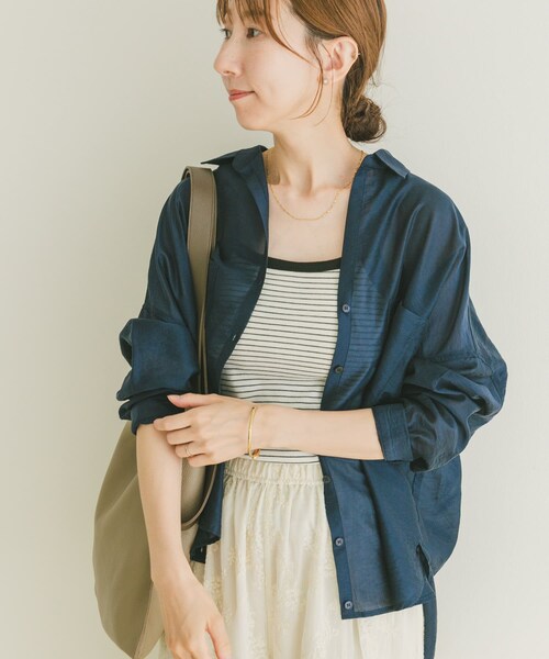 ITEMS URBANRESEARCH（アイテムズ アーバンリサーチ）の「シアーポケットスキッパーシャツ（シャツ/ブラウス・レディース・WHT/L.BLU/NVY・FREE）」の15枚目の写真