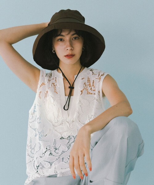 RODE SKO（ロデスコ）の「洗える畳める撥水日よけハット（ハット・レディース・BLACK/BROWN・Free）」の13枚目の写真