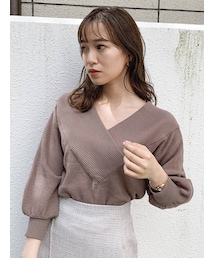 dazzlin | Vリブネックニットトップス(ニット/セーター)