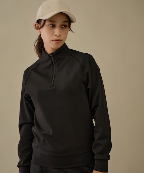 ROPE'（ロペ）の「【NOIR】【セットアップ対応】ハーフジップ長袖スタンドプルオーバー（Tシャツ/カットソー・レディース・ブラック/ベージュ系・L/M/S）」の3枚目の写真