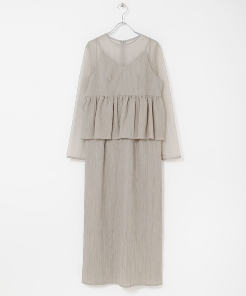 URBAN RESEARCH ROSSO（アーバンリサーチロッソ）の「kaene　レイヤードペプラムドレス（ワンピース・レディース・light gray/blue gray・S）」の13枚目の写真