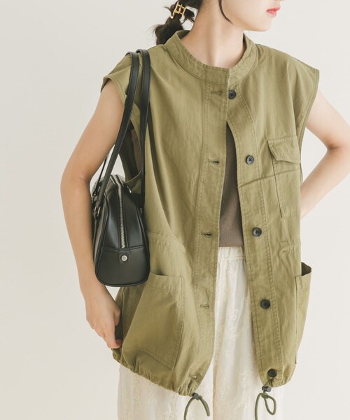 ITEMS URBANRESEARCH（アイテムズ アーバンリサーチ）の「ミリタリージレ（テーラードジャケット・レディース・KHK/BLK・FREE）」の3枚目の写真