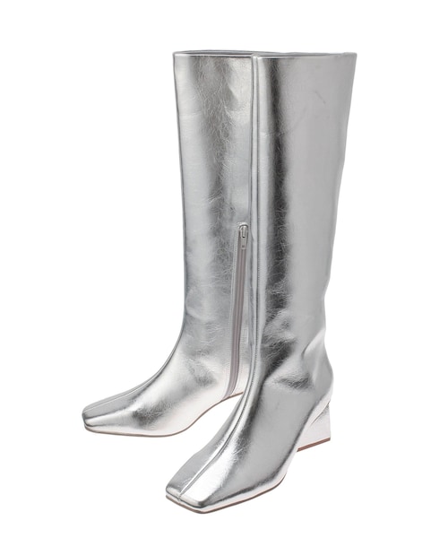 ELENDEEK（エレンディーク）の「SQUARE LONG BOOTS（ブーツ・レディース・アイボリー/ブラック/シルバー・37/38）」の9枚目の写真