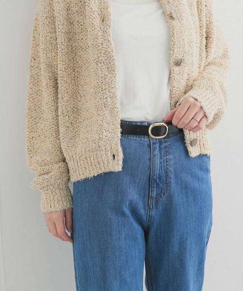 URBAN RESEARCH DOORS(アーバンリサーチドアーズ)の「オーバルビッグバックルベルト(ベルト・レディース・BEIGE/BLACK・One)」の4枚目の写真