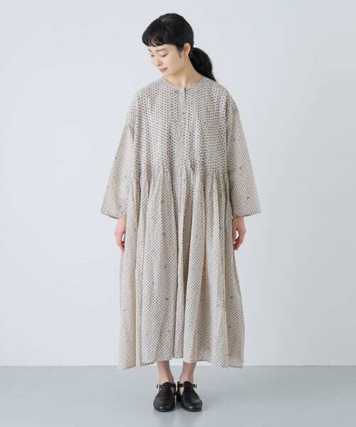 かぐれ（カグレ）の「maison de soil　BLOCK PRINT SHIRTS DRESS（ワンピース・レディース・LT BEIGE・2）」の10枚目の写真