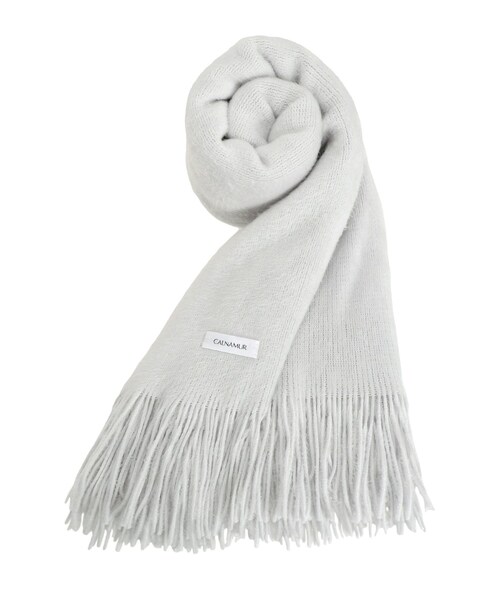 CALNAMUR（カルナムール）の「fluffyストール（マフラー・レディース・アイボリー/アイスブルー・F）」の21枚目の写真