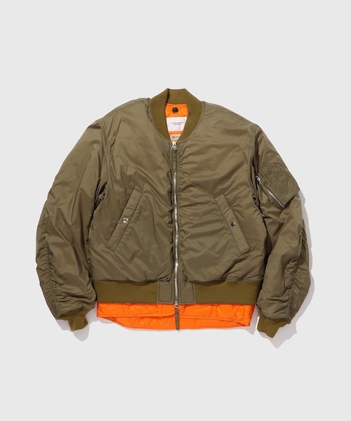 ADAM ET ROPE'（アダムエロペ）の「【JOHN MASON SMITH/ジョン メイソン スミス】MICRO RIPSTOP NYLON REMOVABLE LINER MA-1（MA-1・メンズ・ブラック/オリーブ/ピンク・L/M）」の7枚目の写真