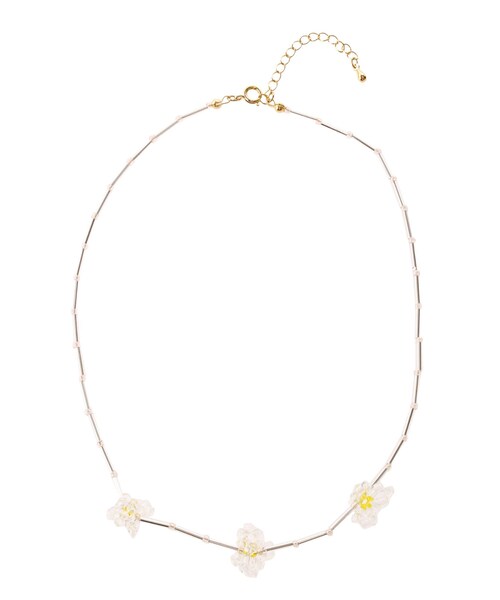 merry jenny（メリージェニー）の「【casselini】ビーズフラワーネックレス（ネックレス・レディース・ミックス/シルバー/クリア・F）」の6枚目の写真