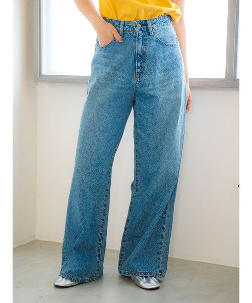 Ungrid（アングリッド）の「ヴィンテージルーズワイドデニム（デニムパンツ・レディース・ブルー/アイスブルー・24ｲﾝﾁ/25ｲﾝﾁ/26ｲﾝﾁ）」の5枚目の写真
