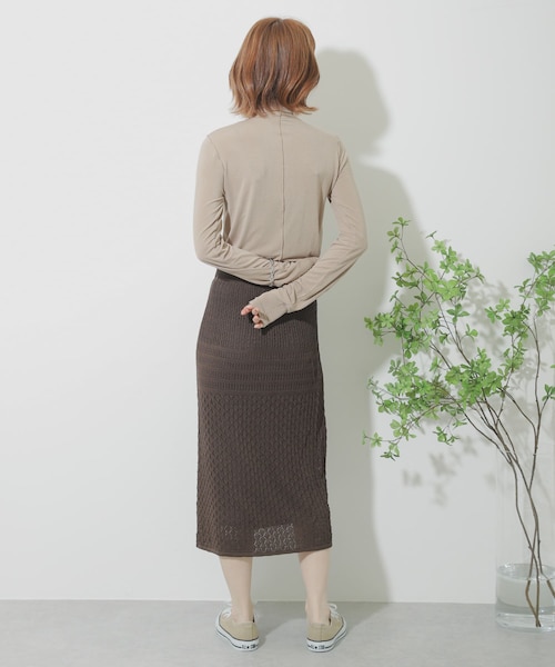 SENSE OF PLACE by URBAN RESEARCH(センスオブプレイスバイアーバンリサーチ)の「クロシェニットスカート(スカート・レディース・L.BROWN/GREIGE/BROWN/MINT・FREE)」の22枚目の写真