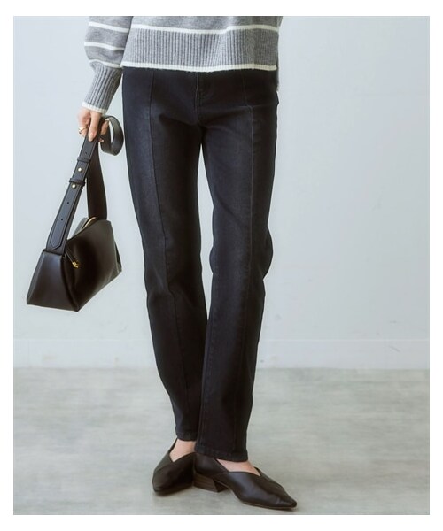 nissen（ニッセン）の「ストレッチ裏起毛センタープレスストレートデニムパンツ（パンツ・レディース・ブルー系/ネイビー系/黒系・S/M/L/LL/3L/4L/5L/6L）」の20枚目の写真