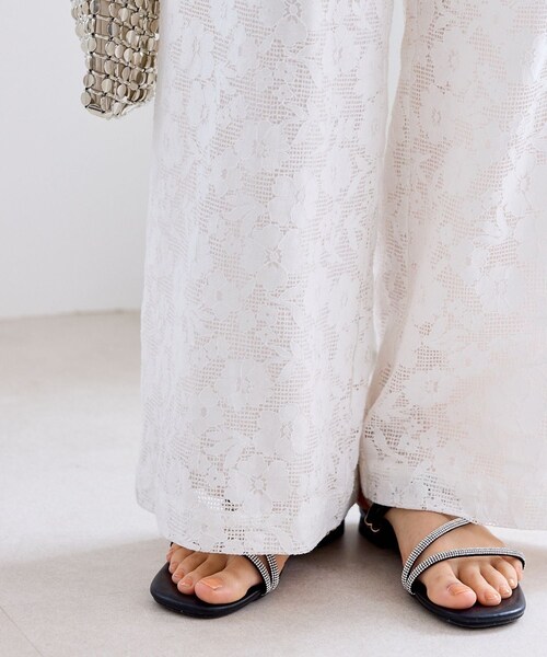 VIS(ビス)の「レースワイドパンツ(その他パンツ・レディース・ブラック/ホワイト・F)」の16枚目の写真