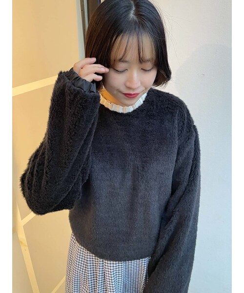 merry jenny（メリージェニー）の「【WEB限定】フリルカラーエコファートレーナー（Tシャツ/カットソー・レディース・オフホワイト/ブラック/ブルー/ベージュ・F）」の19枚目の写真