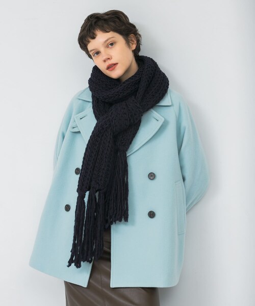 URBAN RESEARCH（アーバンリサーチ）の「Fratelli Talli　フリンジニットマフラー（マフラー・レディース・PINK/WHITE/NAVY・FREE）」の14枚目の写真