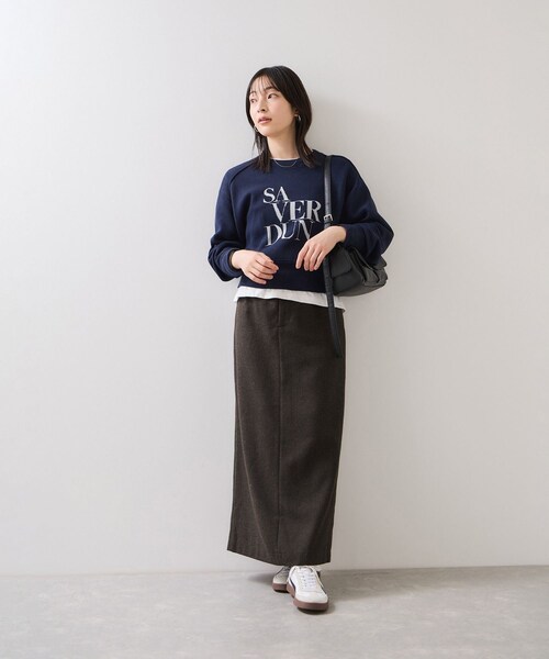 VIS（ビス）の「へリンボーンIラインロングスカート/セットアップ対応（スカート・レディース・チャコール/ダークブラウン・M/S）」の6枚目の写真