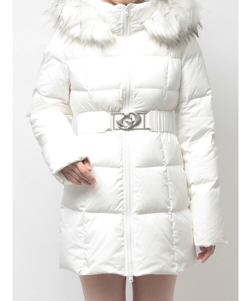 GYDA（ジェイダ）の「GDベルト付きロングダウンコート（ダウンジャケット/コート・レディース・オフホワイト/ブラック・S/M）」の4枚目の写真