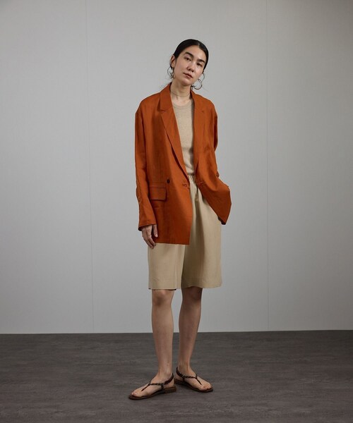 ADAM ET ROPE'（アダムエロペ）の「ラミーシアージャケット［UVケア・洗える・サイズ展開・今から秋まで］（テーラードジャケット・レディース・チャコール/オフホワイト/レンガ系・M/S）」の11枚目の写真